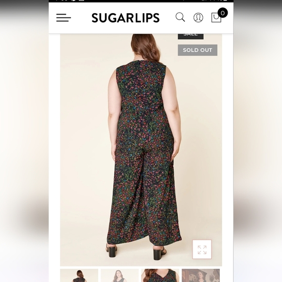🍁🍂NWT Sugarlips 2x Garden State of Mind Larah Wide Leg Jumpsuit - Picture 3 of 5